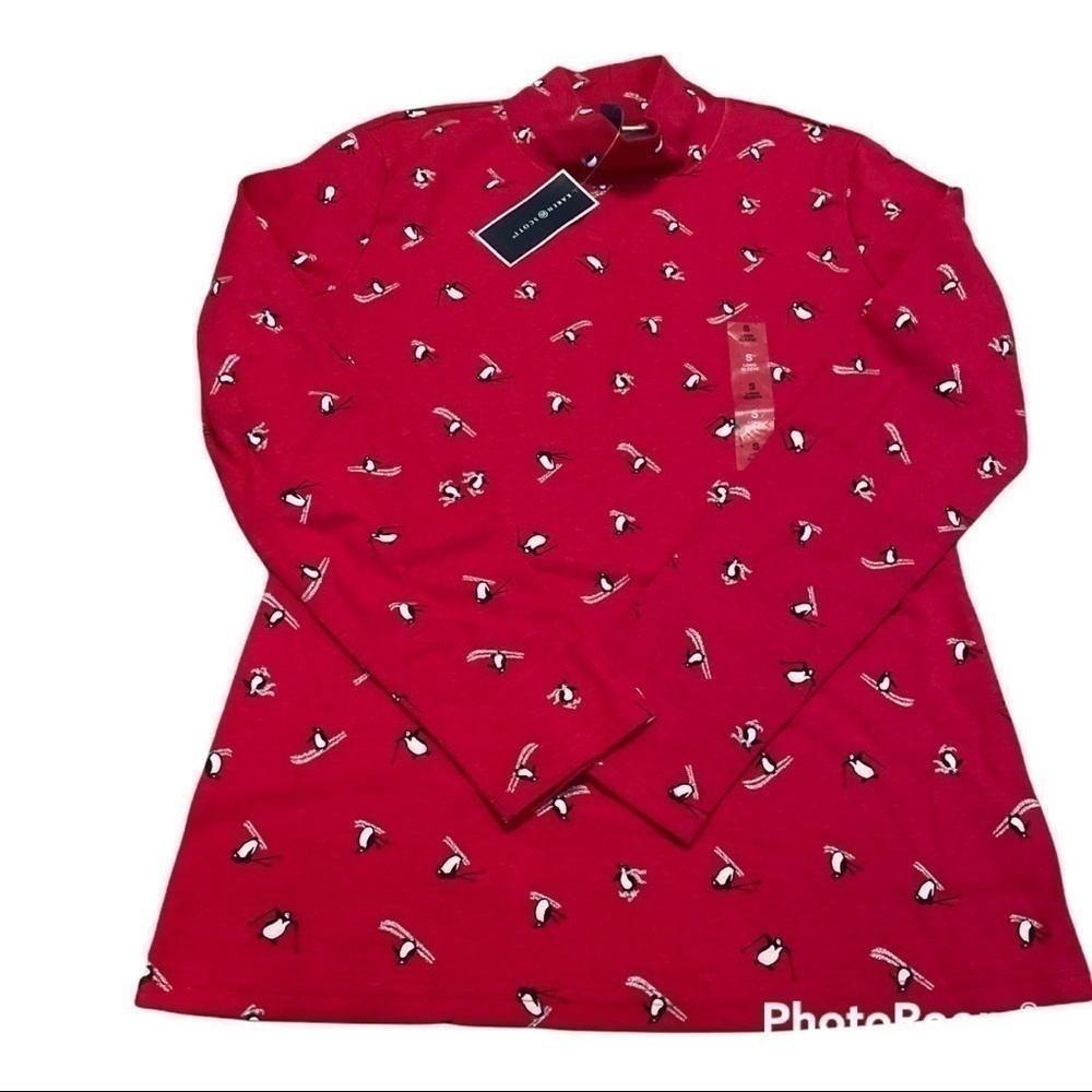 𝅺mkaren Scott skiing penguin turtleneck